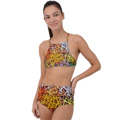 Color Colors Network Networks High Waist Tankini Set