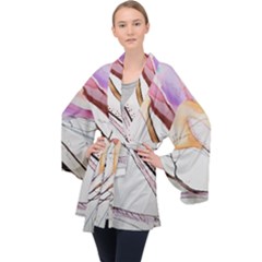 Art Painting Abstract Canvas Velvet Kimono Robe