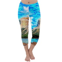 Painting Paintings Mountain Capri Winter Leggings  by Pakrebo