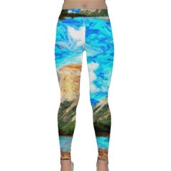 Painting Paintings Mountain Classic Yoga Leggings by Pakrebo