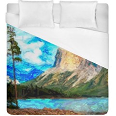 Painting Paintings Mountain Duvet Cover (king Size) by Pakrebo