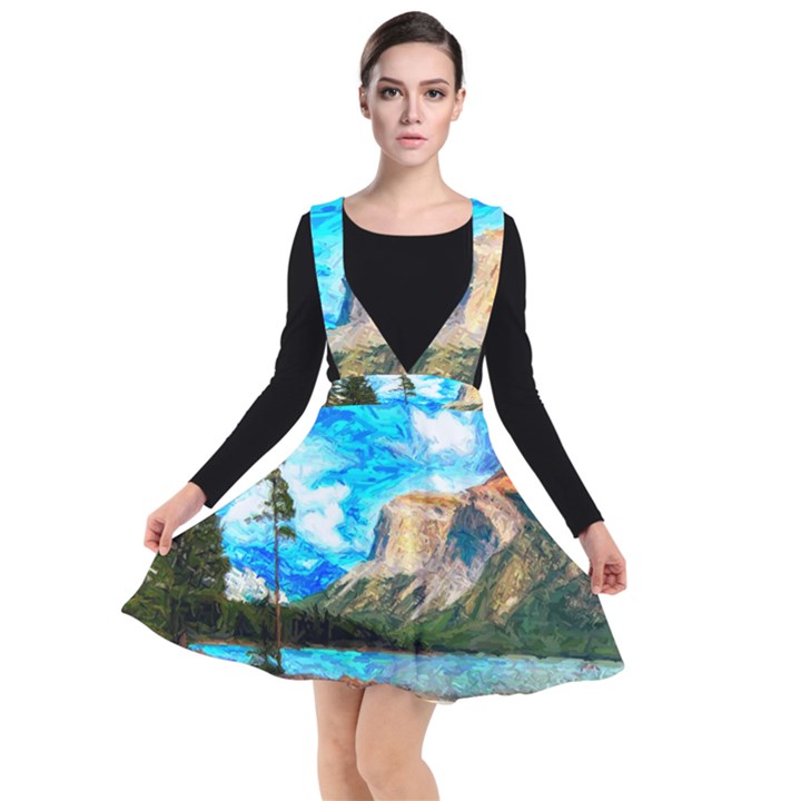 Painting Paintings Mountain Plunge Pinafore Dress