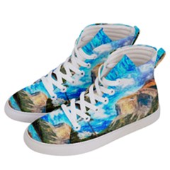 Painting Paintings Mountain Men s Hi-top Skate Sneakers by Pakrebo