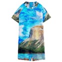 Painting Paintings Mountain Kids  Boyleg Half Suit Swimwear View1