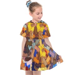 Texture Painting Plot Graffiti Kids  Sailor Dress by Pakrebo