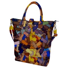 Texture Painting Plot Graffiti Buckle Top Tote Bag