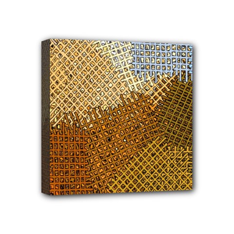 Color Colors Abstract Yellow Brown Mini Canvas 4  X 4  (stretched) by Pakrebo