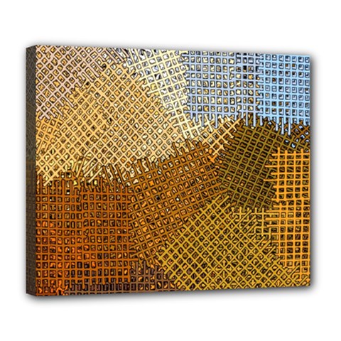 Color Colors Abstract Yellow Brown Deluxe Canvas 24  X 20  (stretched) by Pakrebo