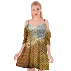 Color Colors Abstract Yellow Brown Cutout Spaghetti Strap Chiffon Dress by Pakrebo