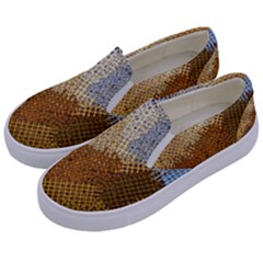 Color Colors Abstract Yellow Brown Kids  Canvas Slip Ons by Pakrebo