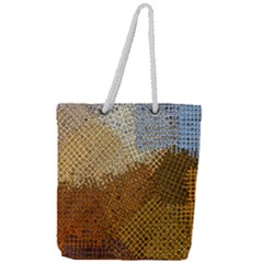 Color Colors Abstract Yellow Brown Full Print Rope Handle Tote (large) by Pakrebo