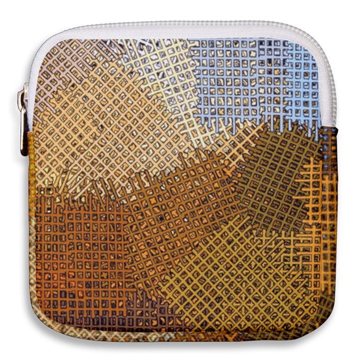 Color Colors Abstract Yellow Brown Mini Square Pouch