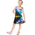 Color Lake Mountain Painting Kids  Tunic Dress View1