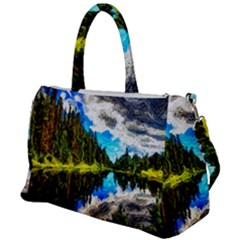 Color Lake Mountain Painting Duffel Travel Bag