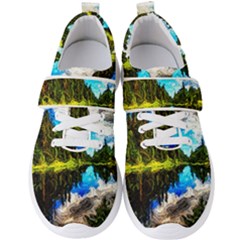 Color Lake Mountain Painting Men s Velcro Strap Shoes by Pakrebo