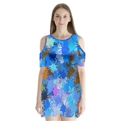 Color Colors Abstract Colorful Shoulder Cutout Velvet One Piece by Pakrebo