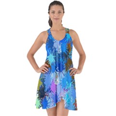 Color Colors Abstract Colorful Show Some Back Chiffon Dress by Pakrebo