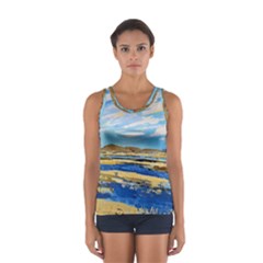 The Landscape Water Blue Painting Sport Tank Top  by Pakrebo