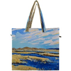 The Landscape Water Blue Painting Canvas Travel Bag by Pakrebo