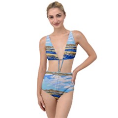 The Landscape Water Blue Painting Tied Up Two Piece Swimsuit by Pakrebo