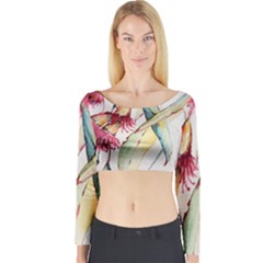 Plant Nature Flowers Foliage Long Sleeve Crop Top by Pakrebo