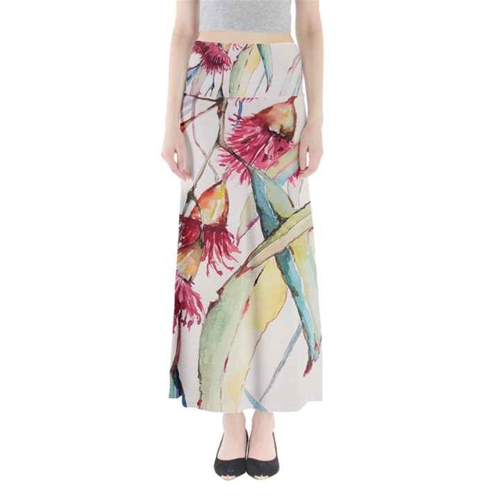 Plant Nature Flowers Foliage Full Length Maxi Skirt