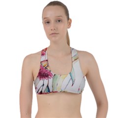 Plant Nature Flowers Foliage Criss Cross Racerback Sports Bra by Pakrebo