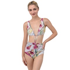 Plant Nature Flowers Foliage Tied Up Two Piece Swimsuit by Pakrebo