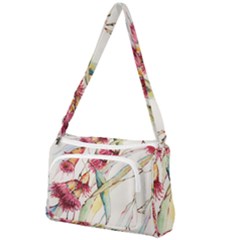 Plant Nature Flowers Foliage Front Pocket Crossbody Bag