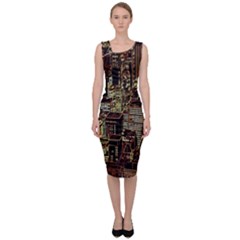 New York City Skyscrapers Sleeveless Pencil Dress