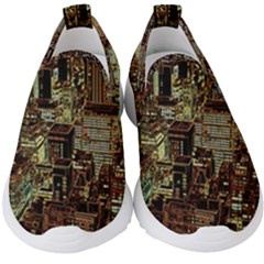 New York City Skyscrapers Kids  Slip On Sneakers