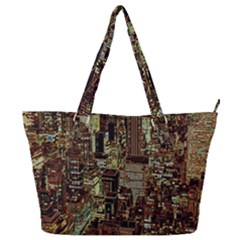 New York City Skyscrapers Full Print Shoulder Bag