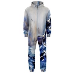 Art Painting Sea Storm Seagull Hooded Jumpsuit (men)  by Pakrebo