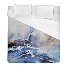 Art Painting Sea Storm Seagull Duvet Cover (full/ Double Size) by Pakrebo