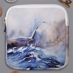 Art Painting Sea Storm Seagull Mini Square Pouch by Pakrebo