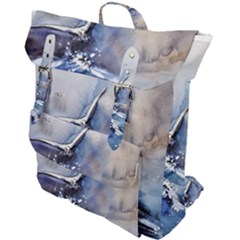 Art Painting Sea Storm Seagull Buckle Up Backpack