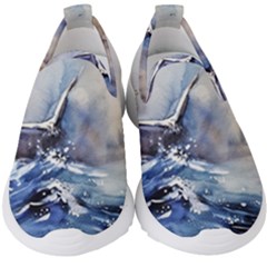 Art Painting Sea Storm Seagull Kids  Slip On Sneakers