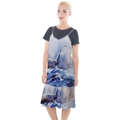 Art Painting Sea Storm Seagull Camis Fishtail Dress