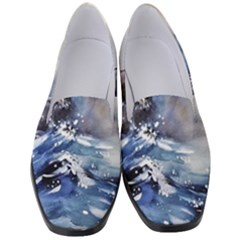 Art Painting Sea Storm Seagull Women s Classic Loafer Heels