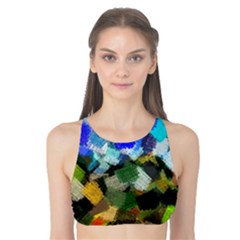 Texture Color Colors Network Tank Bikini Top by Pakrebo