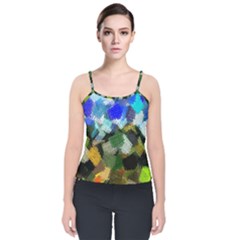 Texture Color Colors Network Velvet Spaghetti Strap Top by Pakrebo