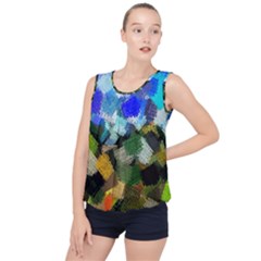 Texture Color Colors Network Bubble Hem Chiffon Tank Top