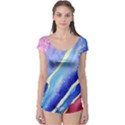 Painting Abstract Blue Pink Spots Boyleg Leotard  View1