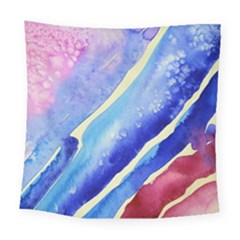 Painting Abstract Blue Pink Spots Square Tapestry (large) by Pakrebo