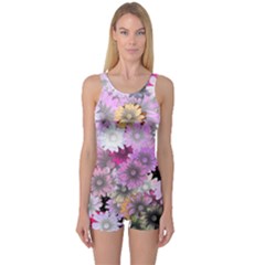 Flower Flowers Carta Da Parati One Piece Boyleg Swimsuit by Pakrebo