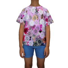 Flower Flowers Carta Da Parati Kids  Short Sleeve Swimwear by Pakrebo