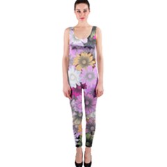 Flower Flowers Carta Da Parati One Piece Catsuit by Pakrebo