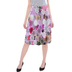 Flower Flowers Carta Da Parati Midi Beach Skirt by Pakrebo