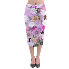 Flower Flowers Carta Da Parati Midi Pencil Skirt by Pakrebo