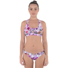 Flower Flowers Carta Da Parati Cross Back Hipster Bikini Set by Pakrebo